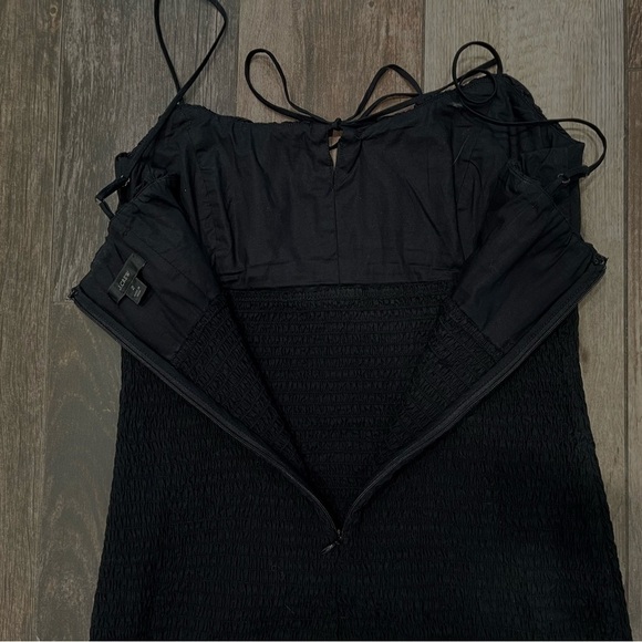 J.Crew Smocked Black Bodycon Tank Dress Sz 2 Mid Length NWOT - Picture 13 of 13